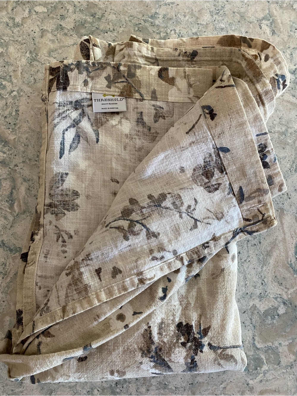 Threshold Shower Curtain Floral with Brown and Blue Accents